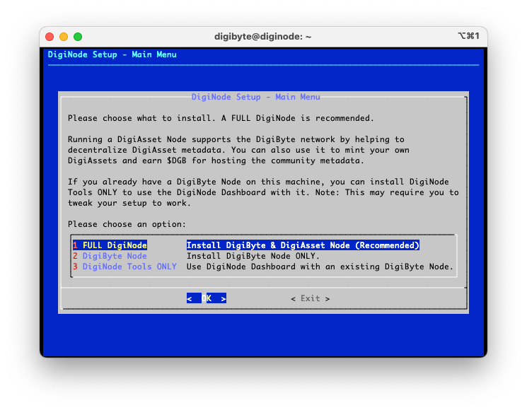 DigiNode Install Menu