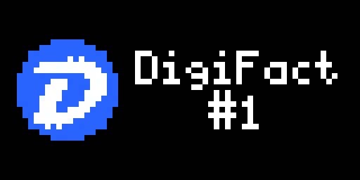 The DigiFacts app on a 128x64 Tronbyt display: the DigiByte logo and "DigiFact #1", then the DigiFact scrolling up the screen