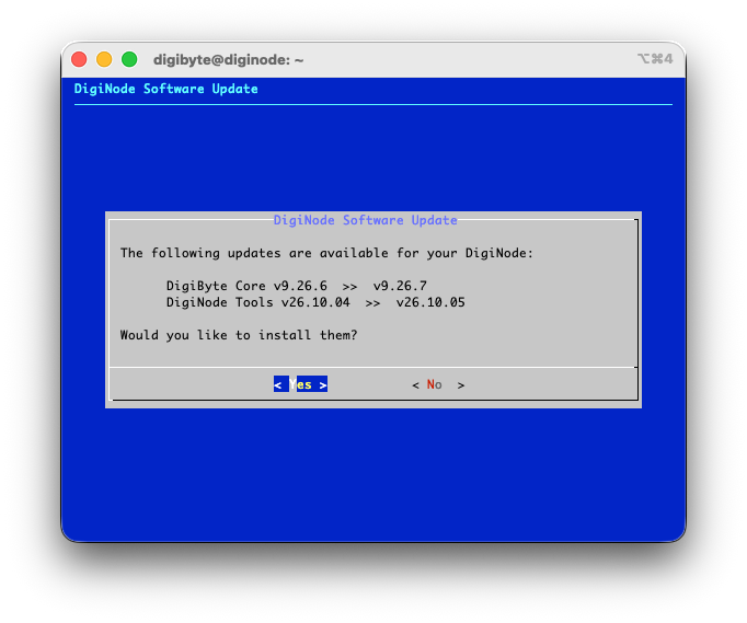 DigiNode Software Update: DigiByte Core and DigiNode Tools updates available